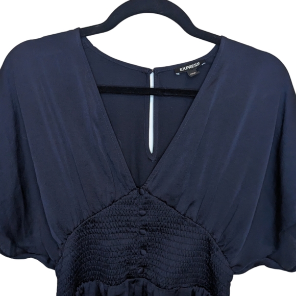 Express Navy Smocked Waist Romper ✨💙 - Picture 6 of 14